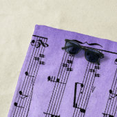 Serviette de plage de musique en feuille violet (En situation)