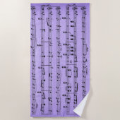 Serviette de plage de musique en feuille violet (Devant)