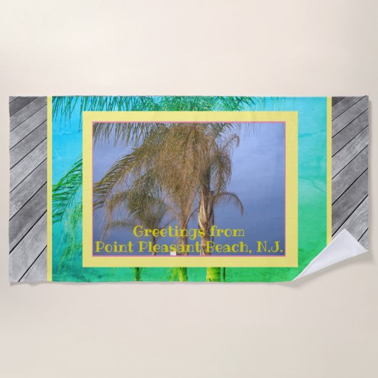 Serviette de plage de N.J. avec planches de pont e (Devant)