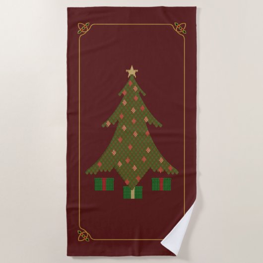 Serviette de plage de Noël (Devant)