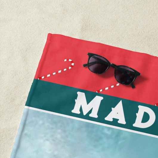 Serviette de plage de Noël (En situation)