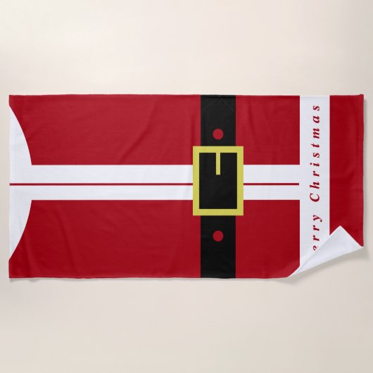 Serviette de plage de Noël Père Noël (Devant)