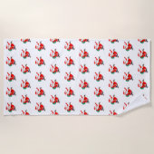 Serviette de plage de Noël Père Noël avec cadeau (Devant)
