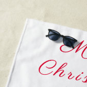 Serviette de plage de Noël Snowman and Girl Dance  (En situation)