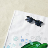 Serviette de plage de Noël Snowman and Girl Dancin (En situation)