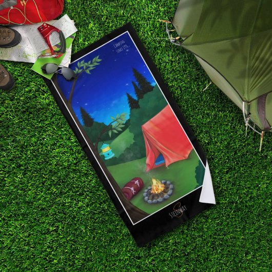 Serviette de plage de nuit du camping