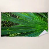 Serviette de plage de palmetto de scie verte (Devant)