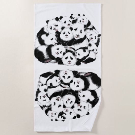 Serviette de plage de Pandas (Devant)
