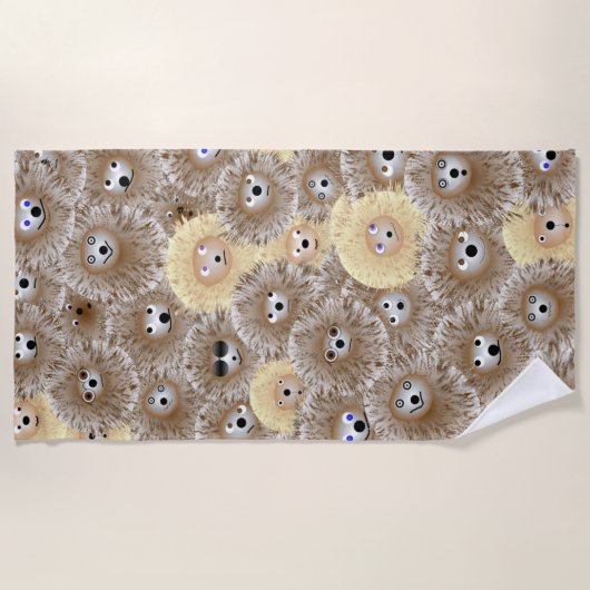 Serviette de plage de partie de hérisson (Devant)