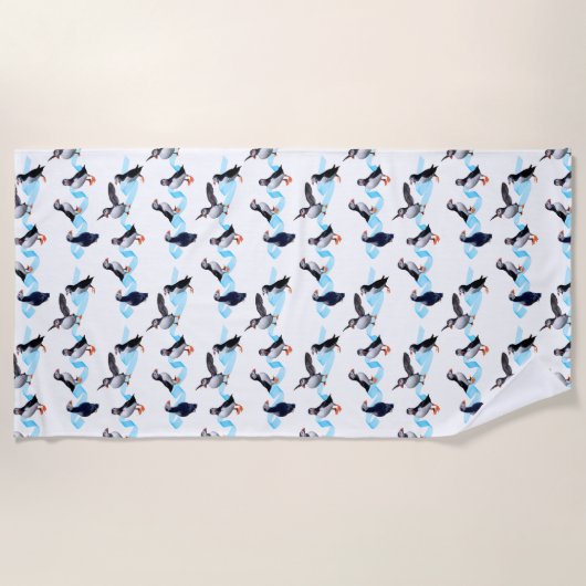 Serviette de plage de partie de macareux (Devant)