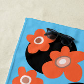 Serviette de plage de pavots rouges (En situation)