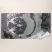Serviette de plage de Penguin de bain soleil (Devant)