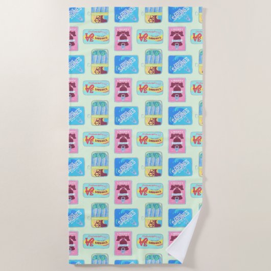 Serviette de plage de Philly - Sardine en boîte de (Devant)