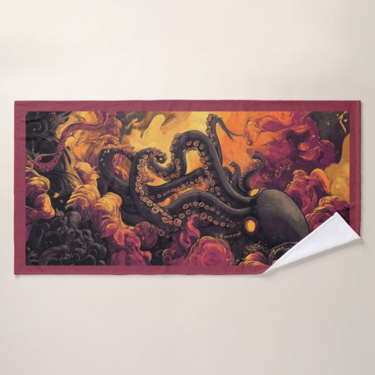 Serviette de plage de pieuvre noire (Serviette de bain)