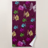serviette de plage de poisson coloré (Devant)