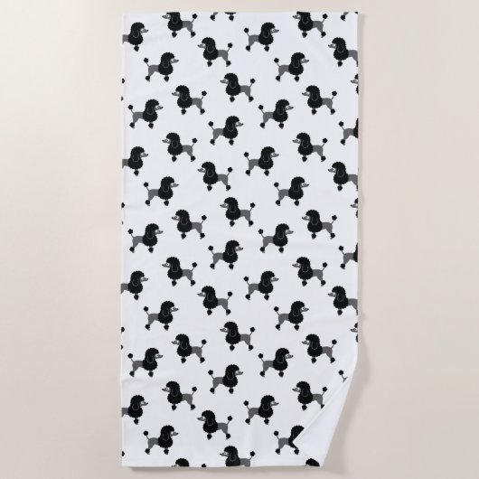 Serviette de plage de Poodle (Devant)