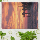 Serviette de plage de Port Aransas - Coucher de so (Plié)