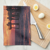 Serviette de plage de Port Aransas - Coucher de so (Quart Plié)