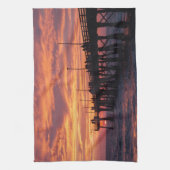 Serviette de plage de Port Aransas - Coucher de so (Vertical)