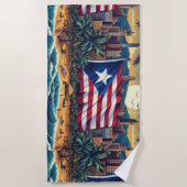 Serviette de plage de Porto Rico avec drapeau (Devant)