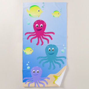 Serviette de plage de poulpe