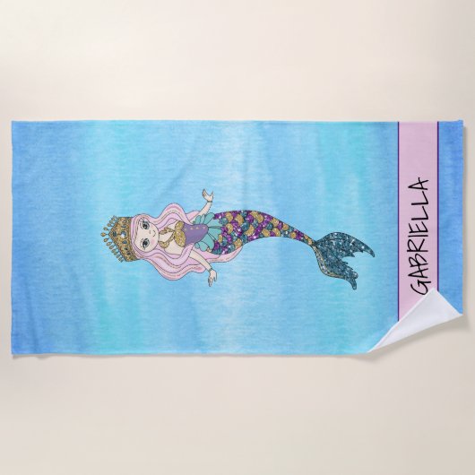 Serviette de plage de princesse Personalized de (Devant)