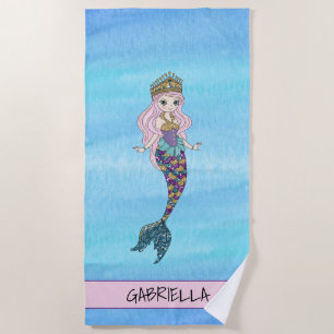 Serviette de plage de princesse Personalized de