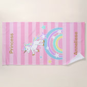 Serviette De Plage 🦄 de princesse Unicorn (Devant)
