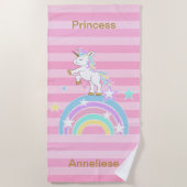 Serviette De Plage 🦄 de princesse Unicorn (Devant)