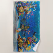 Serviette de plage de récif coralien de 7 mers (Devant)
