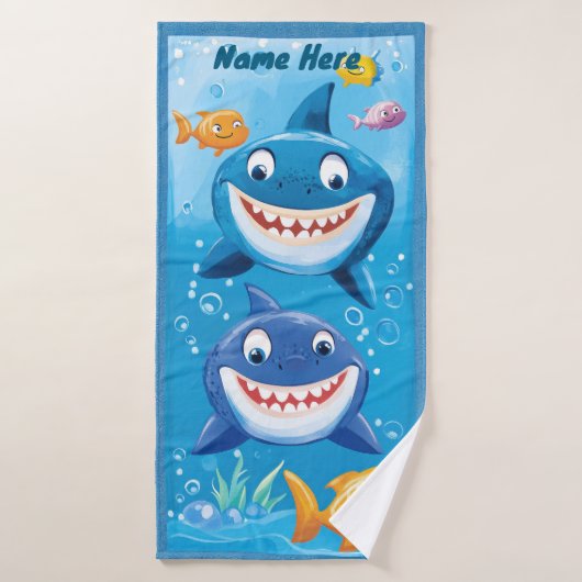 Serviette de plage de requin mignonne (Serviette de bain)