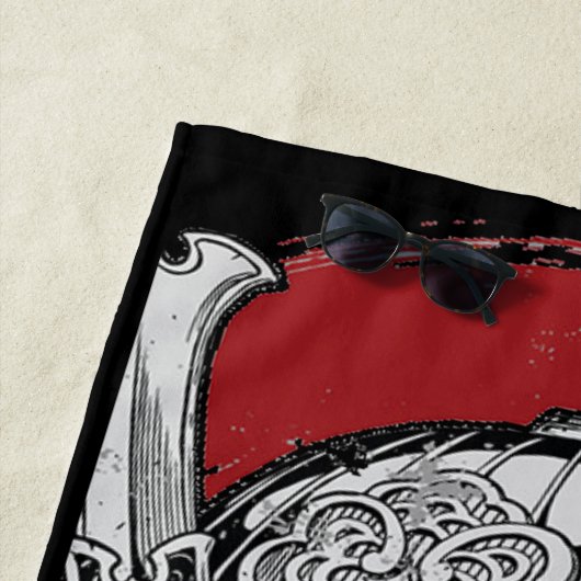 Serviette de plage de Samurai Tiger (En situation)