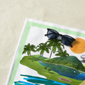 Serviette de plage de scène du Tahiti (En situation)