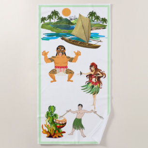 Serviette de plage de scène du Tahiti