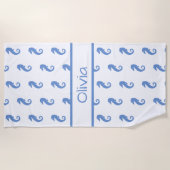 Serviette de plage de Seahorse personnalisée (Devant)