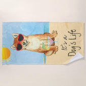 Serviette de plage de Shiba Inu (Devant)