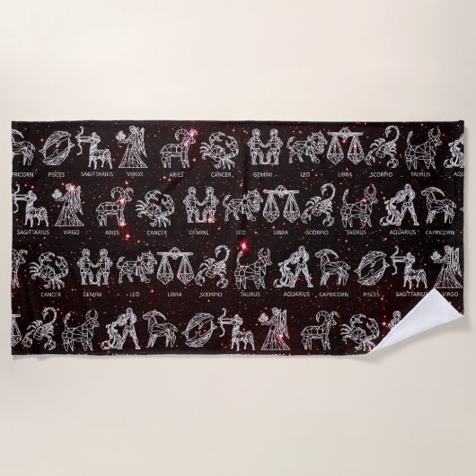 Serviette de plage de signe de zodiaque (brun) (Devant)