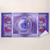 Serviette de plage de sirène d'océan violet (Devant)