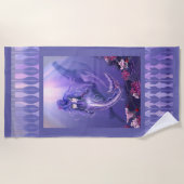 Serviette de plage de sirène d'océan violet (Devant)