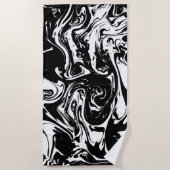 Serviette de plage de style Marbre blanc et noir (Devant)