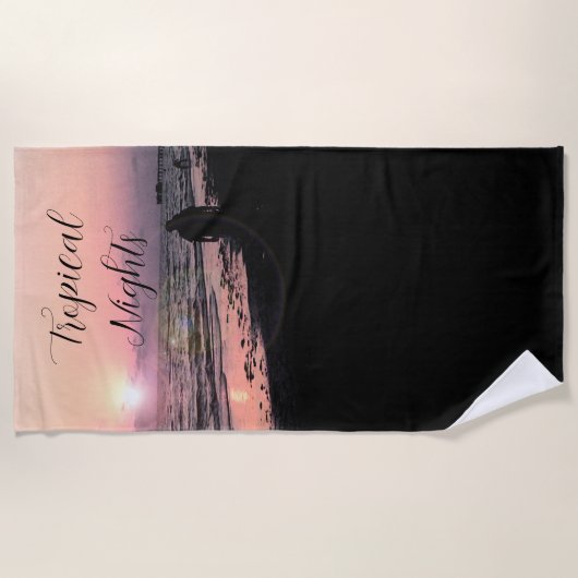 Serviette de plage de Sunset Nights Tropical (Devant)