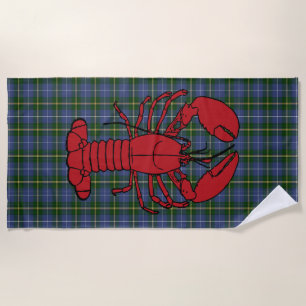 serviette de plage de tartan de homard de la Nouve
