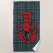 serviette de plage de tartan de homard de la Nouve (Devant)