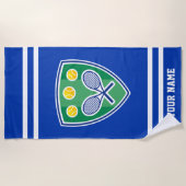 Serviette de plage de tennis personnalisée avec lo (Devant)