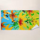 Serviette de plage de Tiger Lilies (Devant)
