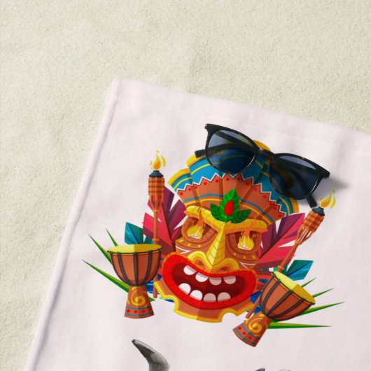 Serviette de plage de Tiki (En situation)