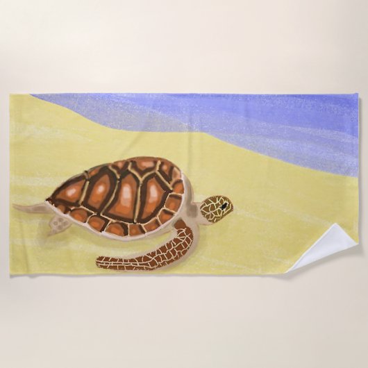 SERVIETTE DE PLAGE DE TORTUE DE MER (Devant)