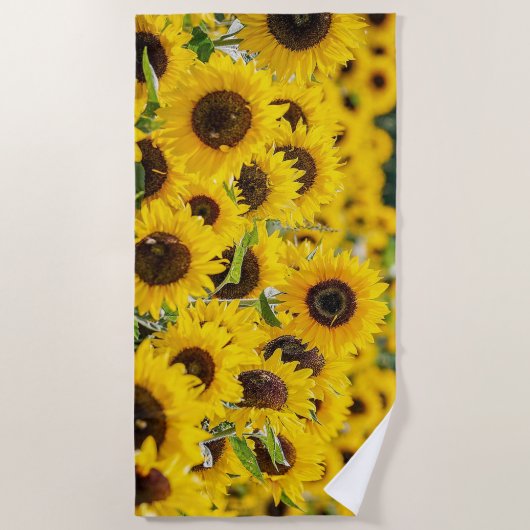 Serviette de plage de tournesols (Devant)