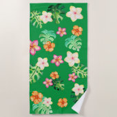 Serviette de plage de verdure tropicale (Devant)