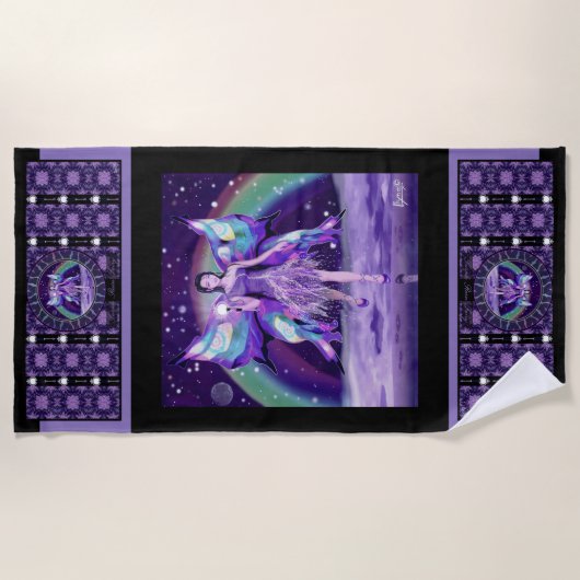 Serviette de plage de violet Rain fairy (Devant)